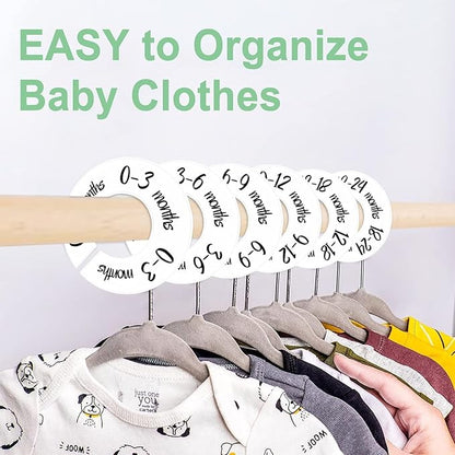 9pcs Closet Dividers Baby Clothes Organizers from Newborn to Toddler and,Applicable to Nursery Baby Clothes Size Age Dividers Fits 1.5" Rod
