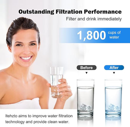 Replacement Filters for All Waterdrop® Pitcher Filtration System, Fits Waterdrop® WD-PF-01A Plus, Reduces PFAS, PFOA/PFOS, Chlorine, Last Up to 3 Months or 200 Gallons (Pack of 1)