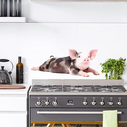 Funny Piggy Wall Sticker Realistic Pig Wall Decal Peel Stick, Removable Vinyl Piggy Wall Mural Sticker Funny Gift for Friends Kitchen Kids Playroom Wall Art Decor
