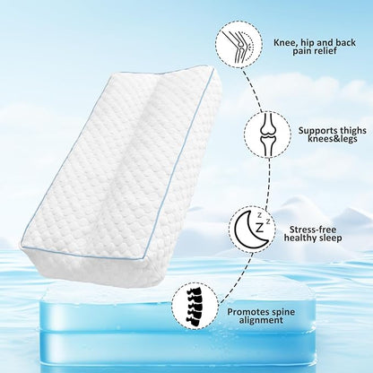 Gehannah Foam Knee Pillow for Side Sleeper, 5.5" Leg Pillow, Separates Legs for Aligns Spine, Relief Lower Back Pain, and Support for Pregnancy