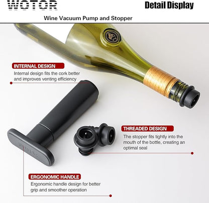 Wine Saver Vacuum Pump with 20 Stoppers, Wine Stopper, Wine Preserver, Reusable Bottle Sealer Keeps Wine Fresh