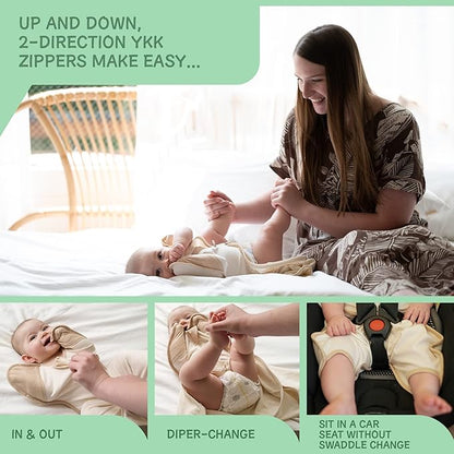 Organic Breathable Swaddle, Air Mesh for Feverish Babies, 0-3 Months, Up-Arm Sleep Position, (Small 7-13 lbs | Rabbit)