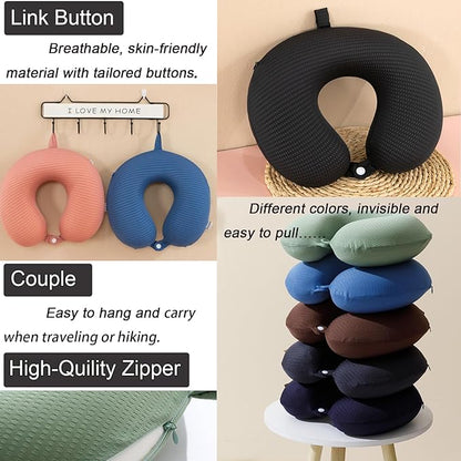 Neck Pillow Cover, Travel Neck Pillow Cover, Travel Neck Pillow Case Cover, Travel U Neck Pillow Cover, Soft and Smooth, Neck Pillow Replacement Cover (Only Pillow Covers, no Filler)