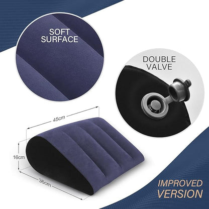 Prosixtoy Wedge Leg Elevation Pillow-Neck Pillows for Pain Relief Deep Sleep Bed Cushion Body Pillow-Knee Pillow Lumbar Support Pillow for Back Sleeper,Fast Inflating Deflation(Blue)