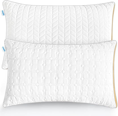 Pillows Standard Size Set of 2, Hotel Quality Bed Pillows for Sleeping, Standard Pillows Set of 2 Support & Comfortable, Down Alternative Standard Pillows 2 Pack for Back, Stomach or Side Sleepers