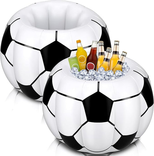 Soccer Party Decorations Inflatable Cooler Soccer Drink Cooler Reusable Floating Party Cooler Blow up PVC Football Party Cooler for Sports Themed Supply Drink Beer Food for Summer Parties(3 Pcs)