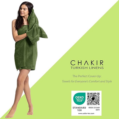 Chakir Turkish Linens, 100% Cotton Premium Quality Turkish Bath Sheets (35''x70'' Large Bath Sheet Towels - Moss)