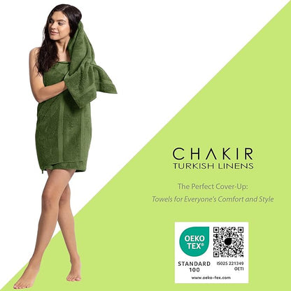 Chakir Turkish Linens Luxury Spa and Hotel Quality Premium Turkish Cotton 6-Piece Towel Set (2 x Bath Towels, 2 x Hand Towels, 2 x Washcloths)