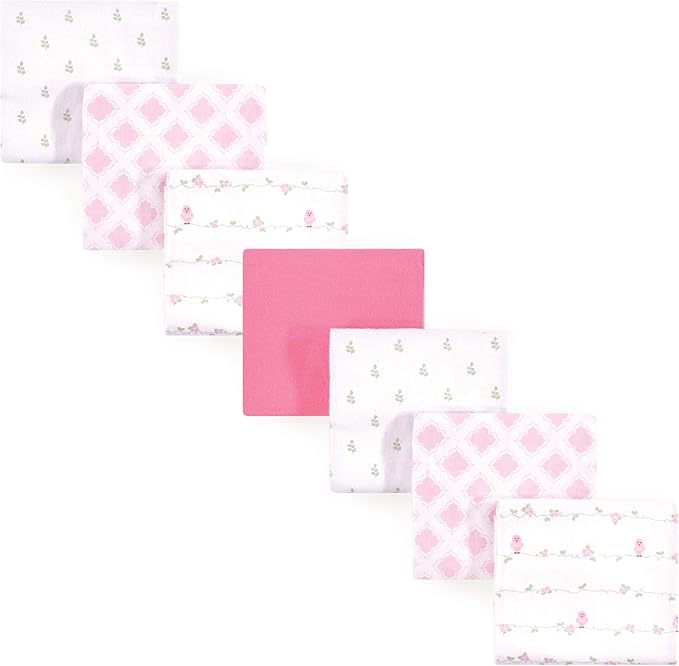 Luvable Friends Unisex Baby Cotton Flannel Receiving Blankets, Bird 7-Pack, One Size