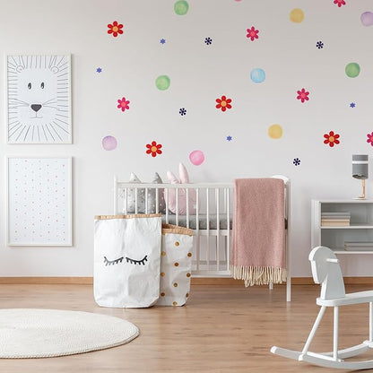 uxcell 32 Pcs (2 Sheet) Round Polka Dots Wall Sticker, PVC Peel and Stick Circle Wall Decal Sticker for Bedroom Classroom, Colorful
