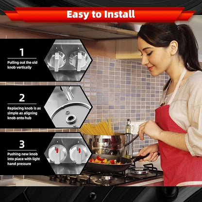 DG94-03500A/Z for Samsung Stove Knob Replacement,Electric Gas Range Knobs Locks,Compatible with 5DG94-03500U DG94-03500V NX60T8111SS /AA NE63T8311SG/AA etc Stove Knobs (5pc)