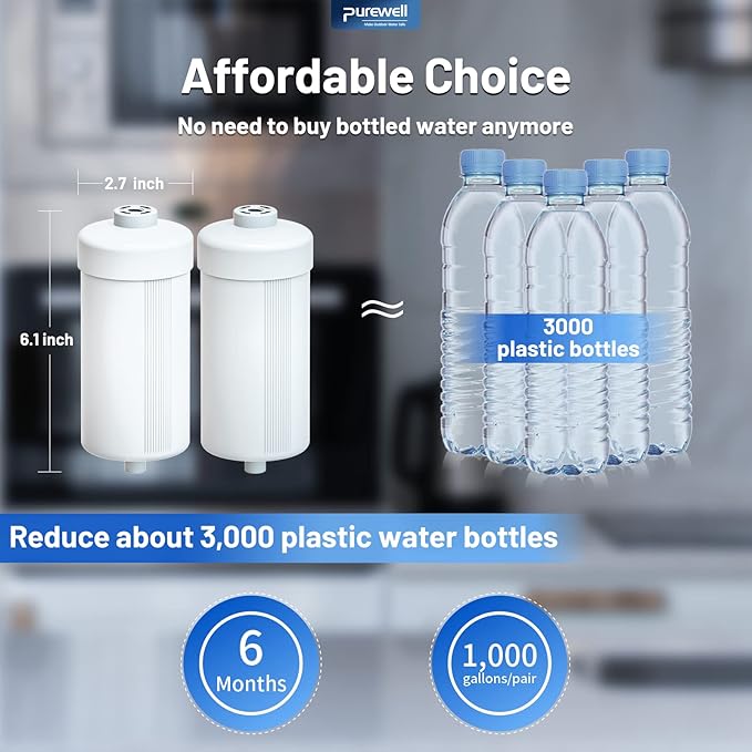 Purewell FL-2 Fluoride Filter Elements, Additional Filter Elements for PB-2/BB8-2 Purification Elements and Purewell Stainless Steel Gravity Water Filter System (2 Pack)
