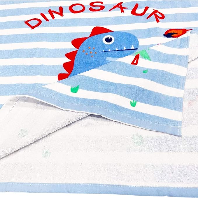 Kids Hooded Beach Bath Towel Poncho Robe Cotton Animal Pattern Children Toddler Wrap Swimming Pool Towel for Boys Girls, 23.6" x 23.6"
