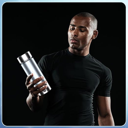 Hydrogen Water Bottle 2024, Hydrogen Water Bottle Generator with SPE PEM Technology Water Ionizer, Three Minute Rapid Electrolysis (Silver)