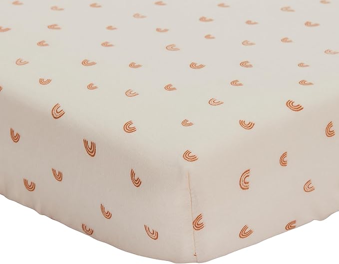 Denmark - Super Soft Muslin Mini Crib Sheets - 24'' x 38'' - 100% Organic Baby Crib Sheets for Boys and Girls (Rainbows)