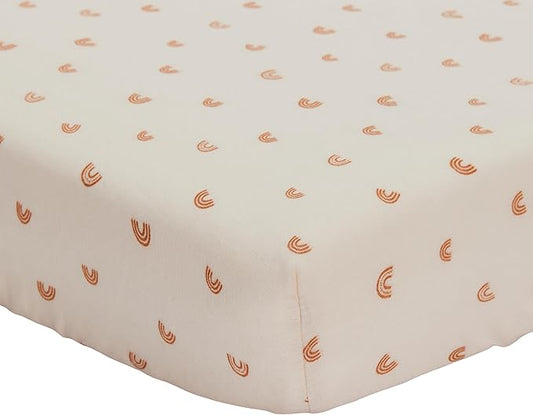 Denmark - Super Soft Muslin Mini Crib Sheets - 24'' x 38'' - 100% Organic Baby Crib Sheets for Boys and Girls (Rainbows)