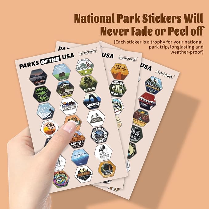 National Parks Water Bottle with Stickers and Straw,32oz Double Wall Vacuum Wide Mouth Insulated Water Bottle for Travel,BPA-free and Leak-proof (32oz,Mocha)