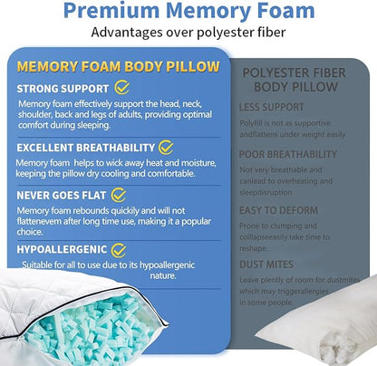 AS AWESLING Soft Pillows for Sleeping - Shredded Memory Foam Bed Pillows Set of 2 for Side Back Stomach Sleepers (King(20 * 36 inches))