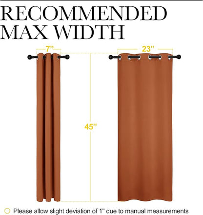 NICETOWN Halloween Burnt Orange Window Curtains Blackout Drapes, Thermal Insulated Solid Grommet Blackout Curtains/Draperies for Living Room (1 Pair, 29 by 45 inches)