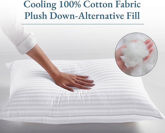 California Design Den 2-Pack Bed Pillows Queen Size Set of 2 for Sleeping, Cooling Luxury Hotel Pillows, for Back, Stomach or Side Sleepers