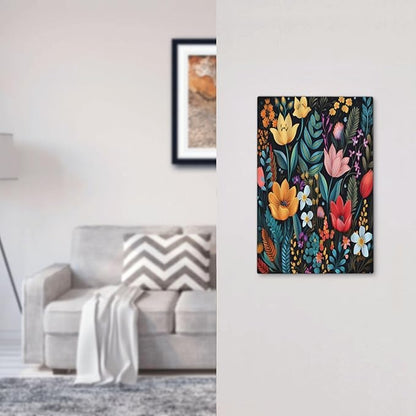 Boho Floral Vintage Flower Leaves Rustic Wildflower Plants 1 Gang Light Switch Covers No Device Wall Plate Decorative Blank Switchplate Electrical Faceplate for Country Bathroom Bedroom Decor