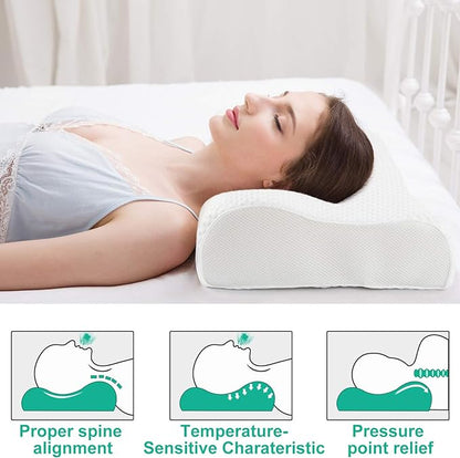 Fityou Cervical Pillow for Neck Pain Relief, Neck Pillow for Sleeping Neck and Shoulder Pain, Orthopedic Sleeping Pillow for Adults Kids, Ergonomic Contour Memory Foam Pillow for Side Back Sleeper