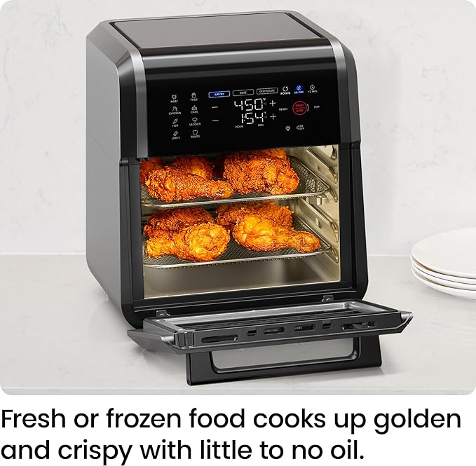 Chefman 12-Quart 6-in-1 Air Fryer Oven with Digital Timer, Touchscreen, and 12 Presets - Family Size Countertop Convection Oven, Dishwasher-Safe Parts