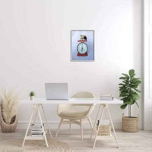 Stupell Industries Country BaBy Chick Birds on Vintage Kitchen Scale Framed Wall Art, Design By Tania Soderman