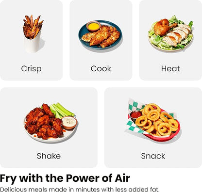 Chefman TurboFry Touch Dual 4.5QT Air Fryer Bundle With 100 5.5" Round Disposable Liners