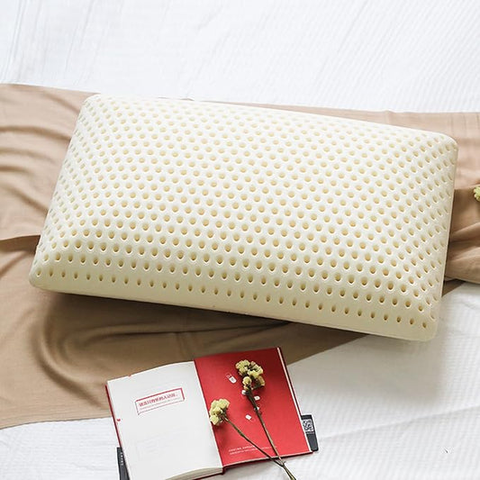 Talatex Talalay 100% Natural Premium Latex Pillow, Helps Relieve Pressure, No Memory Foam Chemicals, Perfect Package Best Gift with Removable Tencel Cover (Soft, Queen (28"×16"×5.9"))