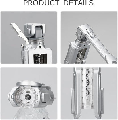 Wine Opener, Wine Corkscrew With Foil Cutter, 6 Inches, Easy To Use And Lightweight Wine Bottle Opener, Silver