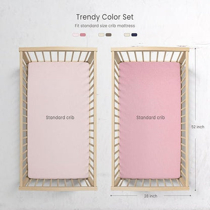 Baby Muslin Crib Sheets - Toddler Cotton Fitted Crib Sheets Neutral for Boys and Girls 2Pack