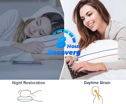 Pillows Standard Size Set of 2, Fluffy Bed Pillows for Sleeping, Standard Pillows 2 Pack with Hotel Quality, Firm and Supportive Down Alternative Pillow for Side and Back Sleeper, 20" x 26"