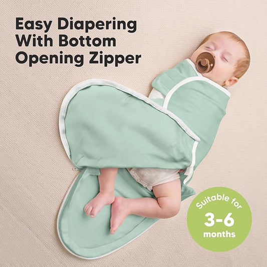 Baby Swaddle Sleep Sacks with Zipper - 3-Pack Newborn Swaddle Sack, Baby Swaddles Sleep Sack 3-6 Months, Wearable Blanket Baby, Baby Swaddle Blanket Wrap, Swaddle Sack, Easy Change Swaddle (Sage, L)