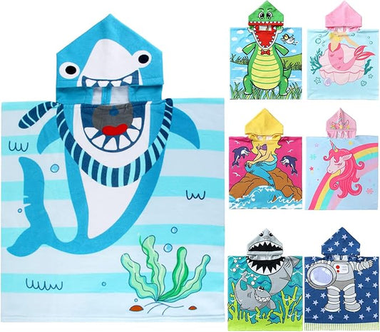 NovForth Kids Beach Towel for Boys Girls, Hooded Bath Towel Wrap, Toddler Pool Towel with Hood