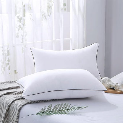 HUXMEYSON Pillows Standard Size Set of 4, Bed Pillows Set of 4, Down Alternative Luxury Hotel Pillows for Sleeping，Standard Pillows Set of 4 for Side and Back Sleepers