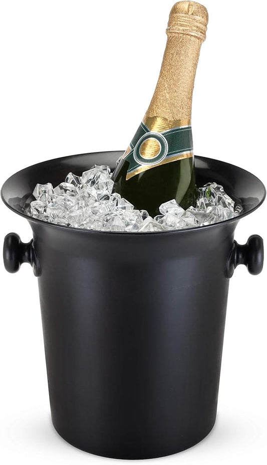 True Black Ice Bucket with Handles, Beverage Tub for Parties, Wine and Champagne Drink Bucket for Outdoor and indoors entertaining, 3 liter, Black