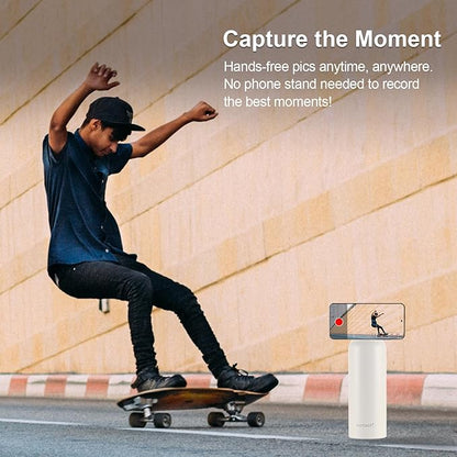 Insulated Water Bottle with Magnetic Phone Holder Compatible with MagSafe and iPhone, Stainless Steel Water Bottle Phone Mount For Sports Travel School, Hot 12H Cold 24H, 24oz (Silver)
