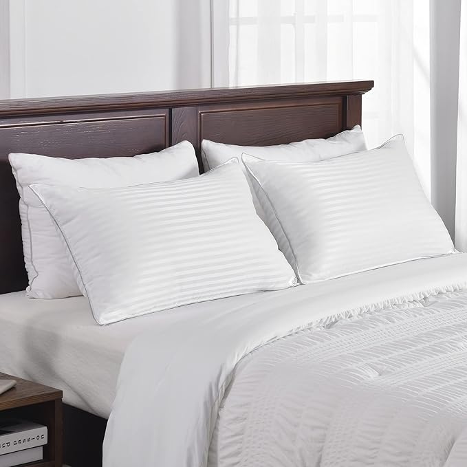 Basic Beyond King Size Bed Pillow - 2 Pack Hotel Collection Super Soft Down Alternative Pillow for Sleeping, 20x36 Inches