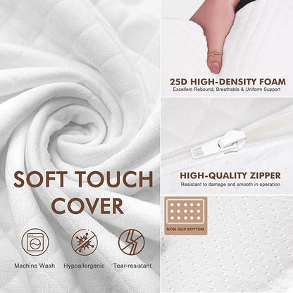 Wedge Pillow Headboard, Pillow Wedge for Headboard Gap with 2 Side Large Pocket, Bed Gap Filler (0-8"), Headboard Wedge Pillow King Size(White, 76"x10"x6")
