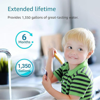 AQUA CREST FQK1K Under Sink Water Filter, 1350 Gallons, Replacement for GE FQK1K, FQK2J, GXK185K and GX1S50R (Pack of 1)