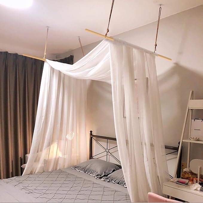 Bed Canopy for Girls, King Canopy Bed Curtains with bed frame Queen & Full Bed 59*255in White Tulle Canopy Bed Scarf,Sheer Bed Drapes,Twin Girls Canopy Bed Decor for Baby Crib,Kid Bed and Adult Beds