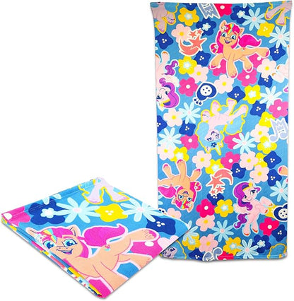 My Little Pony Bath Towel Set for Kids - Bundle with 27" x 54" My Little Pony Beach Towel Plus Stickers, Activity Book, More | My Little Pony Bathroom Set for Girls