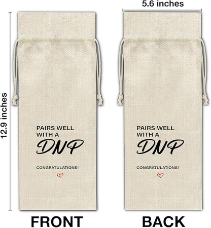 HOIJAUMAI DNP Graduation Gifts DNP Graduation Wine Bag Pairs Well with a DNP Wine Gift Bags for Women Men