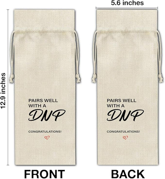 HOIJAUMAI DNP Graduation Gifts DNP Graduation Wine Bag Pairs Well with a DNP Wine Gift Bags for Women Men
