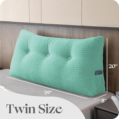 Large Bolster Triangular Headboard Wedge Backrest Positioning Support Bed Rest Reading Pillows Headboard Wedge Pillows for Day Bed Bunk Bed with Removable Cover