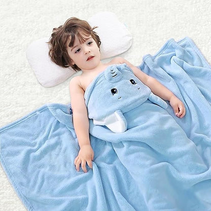 Kids Hooded Bath Towels Beach Towel Girls Boys Soft Swim Pool Cover Up Super Absorbent Cute Cartoon Animal
