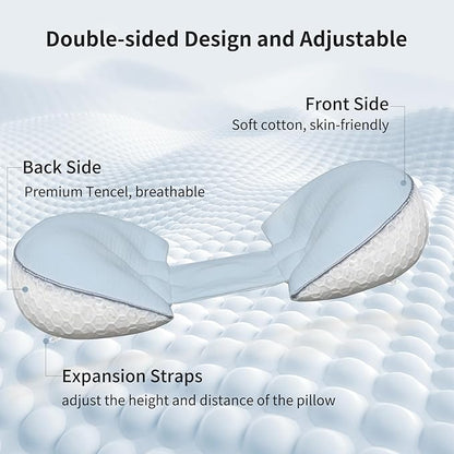 Pregnancy Pillows, PE Filling Body Pillow for Sleeping with Breathable Mesh Cover, Detachable and Adjustable Double-Sided Support for Back, HIPS, Legs and Belly Maternity Pillow (Blue)