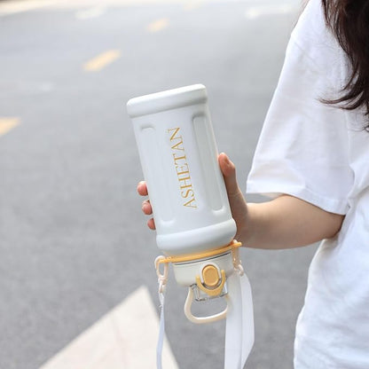 Large Capacity 32oz Insulated Cup, 316 Stainless Steel Water Bottles With Straw And Lifting Rope, Portable For Sports And Travel
