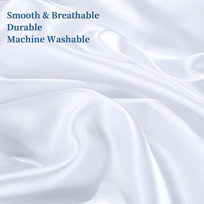 HOMBYS Satin Pillow Case for Contoured Support Pillow (DO NOT INCLUDE PILLOW) -Zippered Pillow Cover for Neck Pillow for Cervical 1 Pack-Silky, Smooth and Breathable (Wave Shape 20"x12.5")